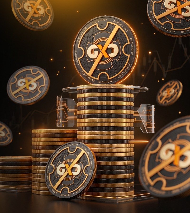 Stacks of GXD coins